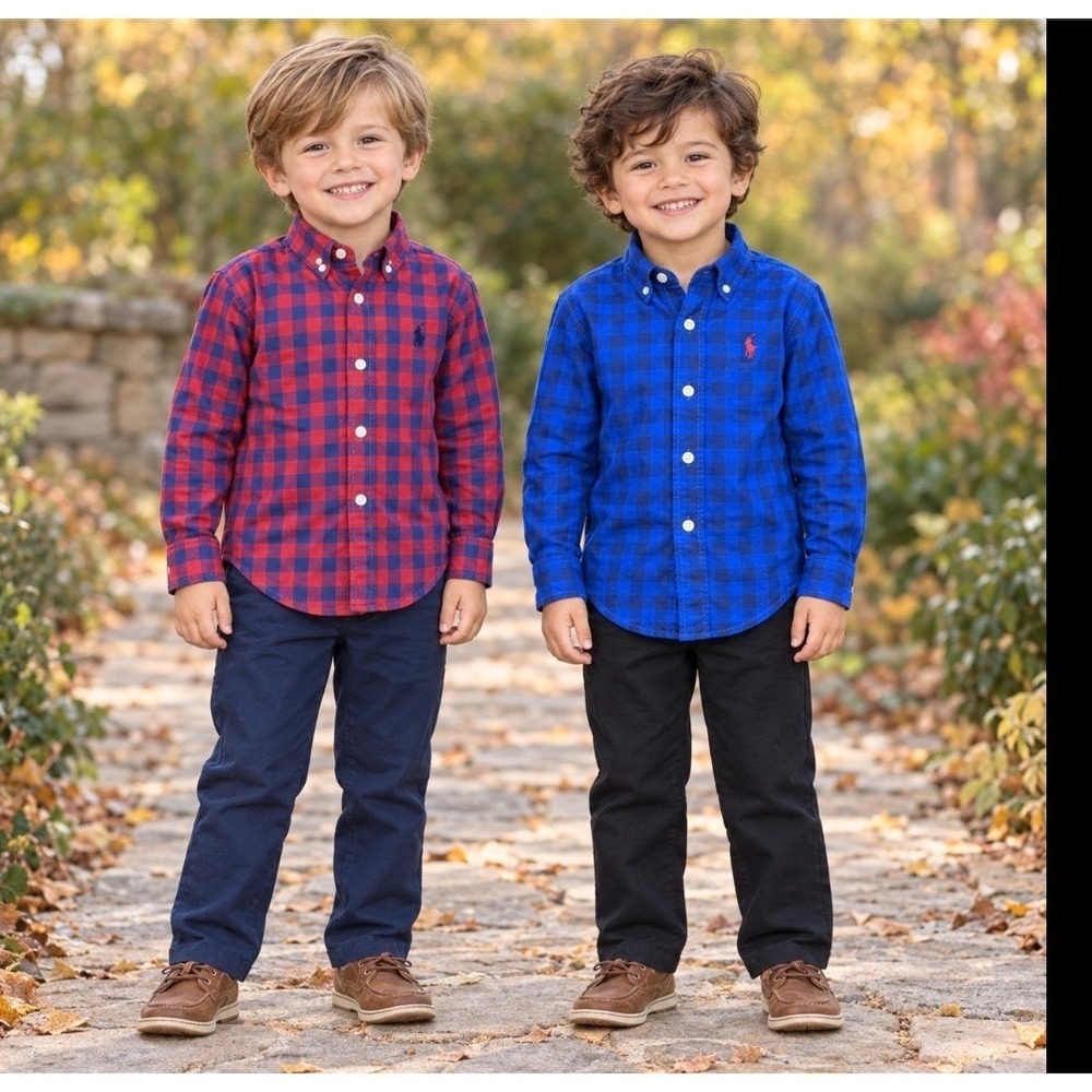 Polo Ralph Lauren Boys 4T Gingham Shirts & Chino Pants 4-Piece Bundle